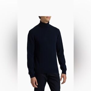 Bugatchi Men's Navy Blue Merino Wool Turtleneck Sweater size X-Large